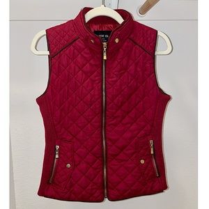 small burgundy vest